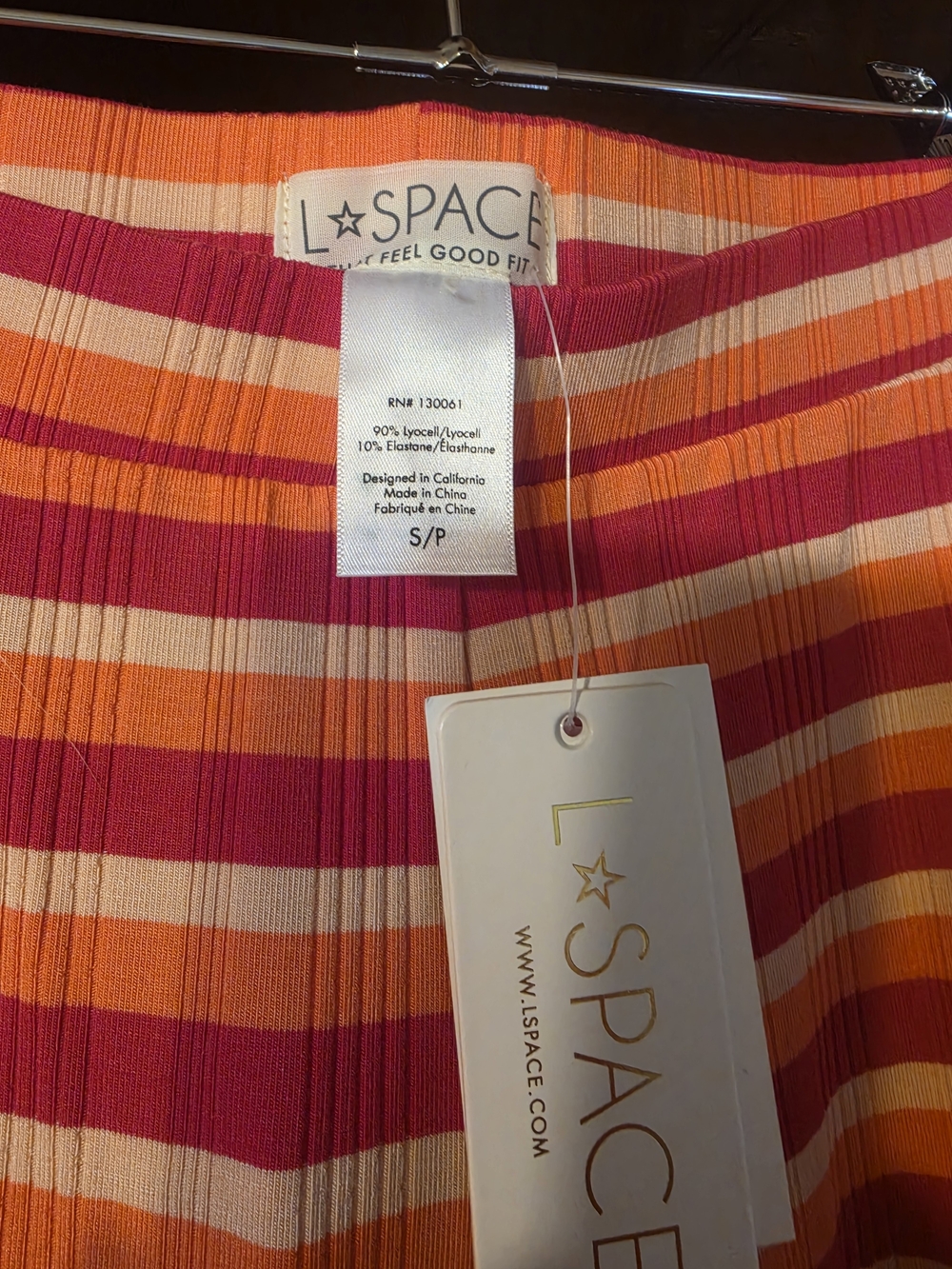 L*Space striped ribbed wide leg pants